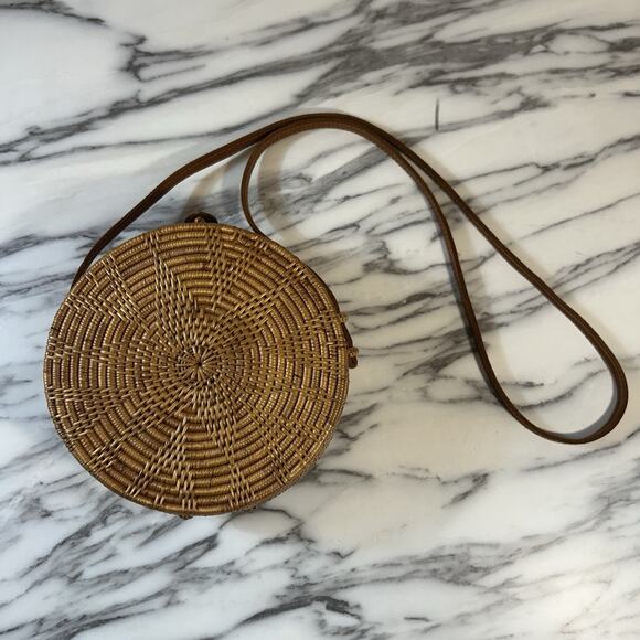 Unbranded Handbags - Round Rattan Straw Bag Wicker Purse Boho‎ Bag for Women Cross Body Cottagecore